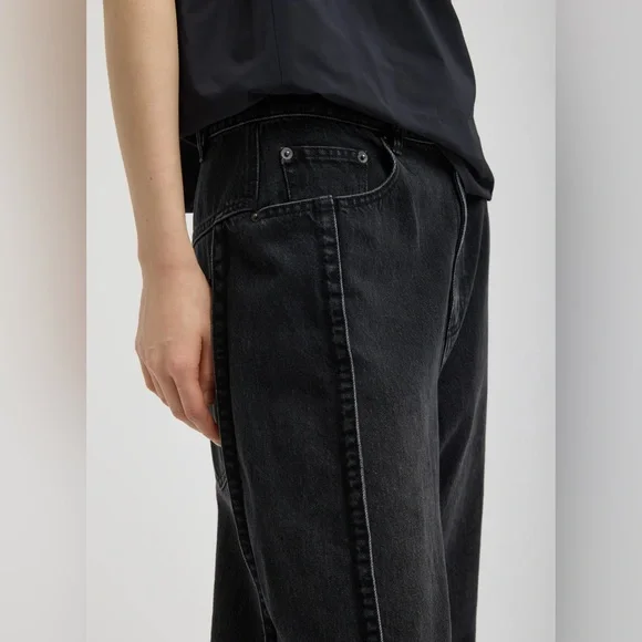 NWOT Tibi Vintage Black Denim Tuck Jean 28 regular - Picture 7 of 10